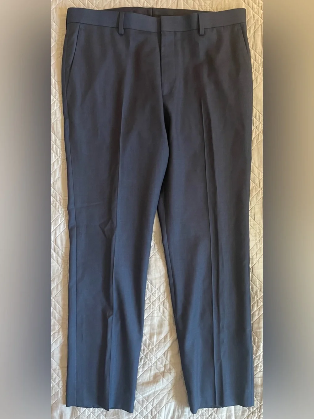 J CREW Ludlow Slim-fit suit pant in Italian worsted wool Mariner Blue 33‎ BZ635